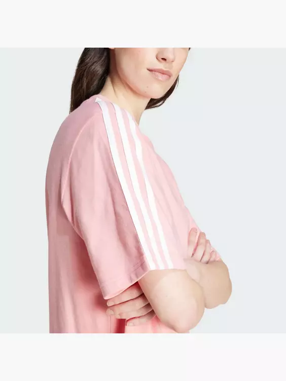 adidas Essentials 3-Streifen Single Jersey Boyfriend T-Shirt-Kleid