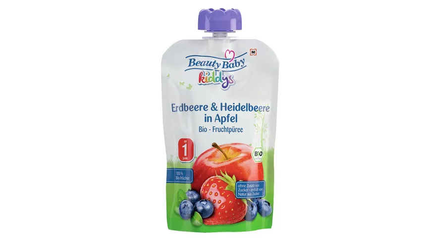 Beauty Baby Kiddys Bio Quetschie Erdbeere & Heidelbeere in Apfel 100 g