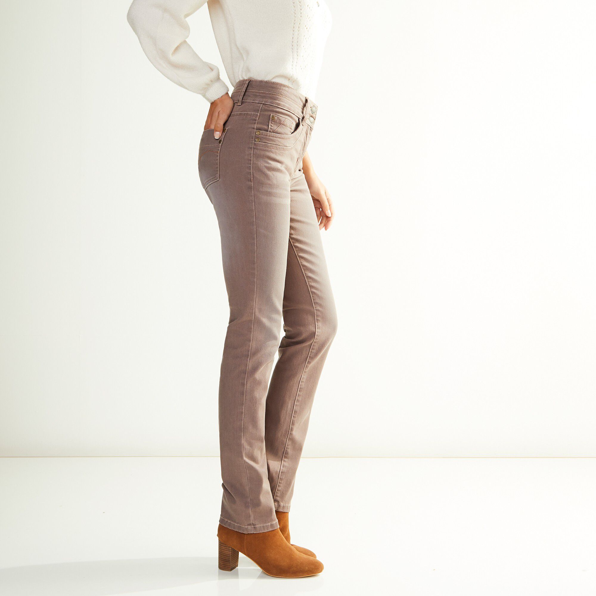 Jean coupe droite stretch couleur