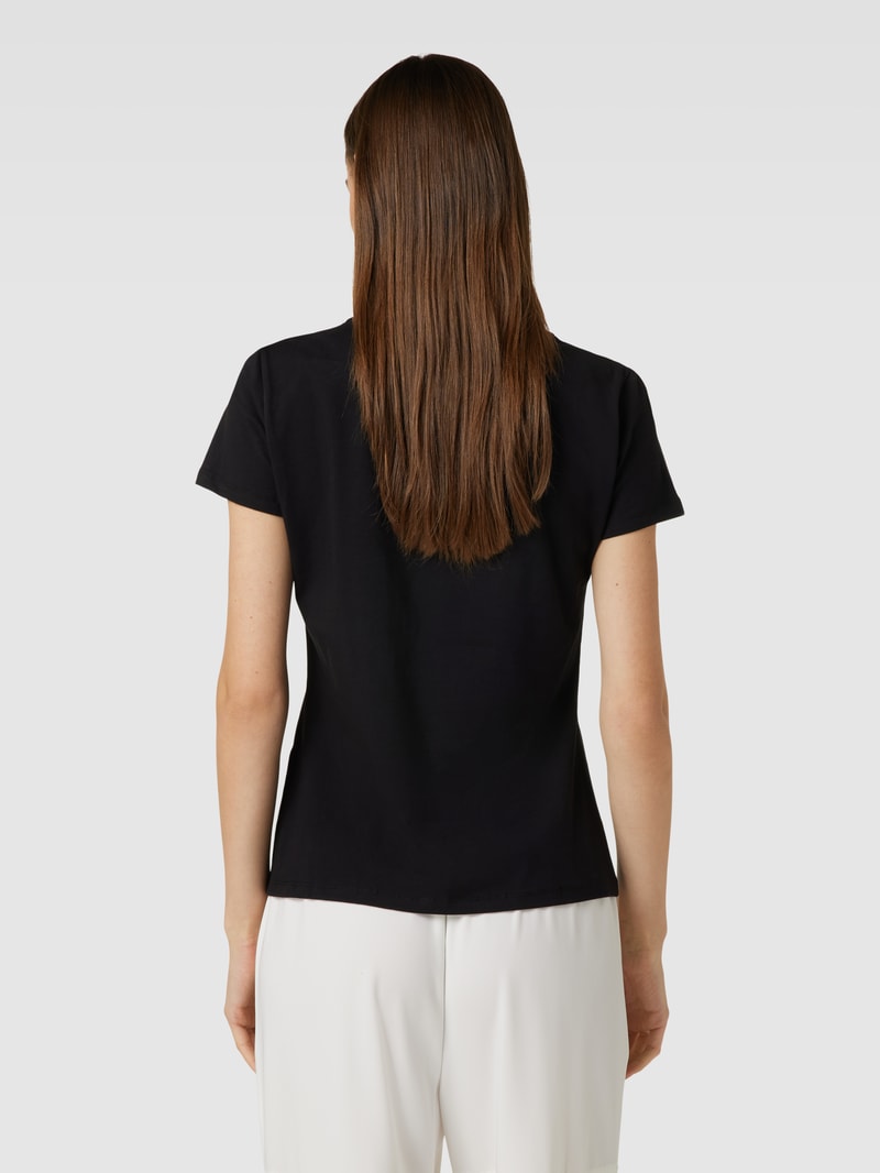 T-Shirt mit Ziersteinbesatz in black