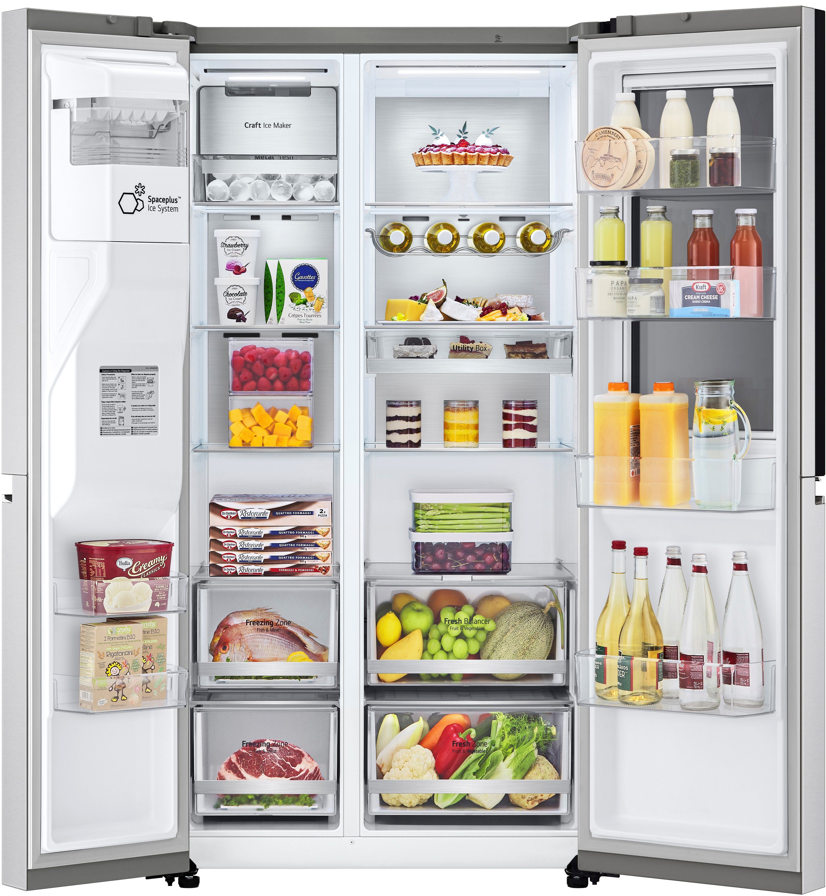 LG Side-by-Side GSXV90BSDE, 179 cm hoch, 91,3 cm breit, Craft Ice Bereiter, InstaView™