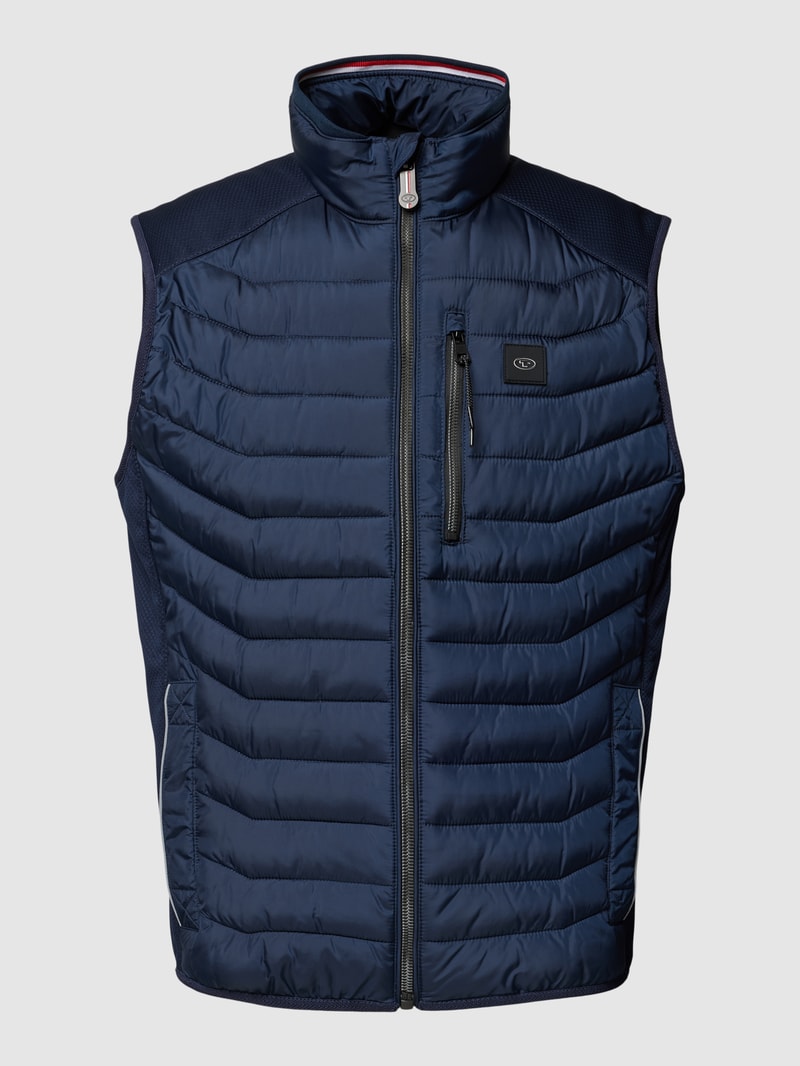 Steppweste mit Label-Detail in marineblau