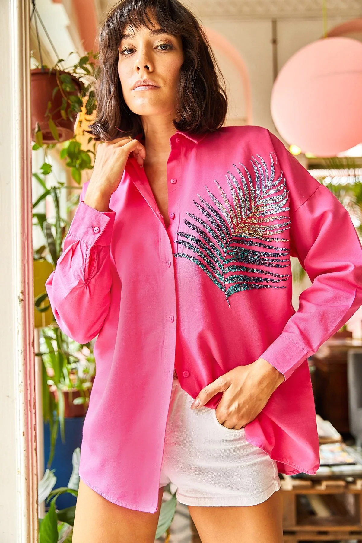 Olalook  Hemd - Rosa - Oversized