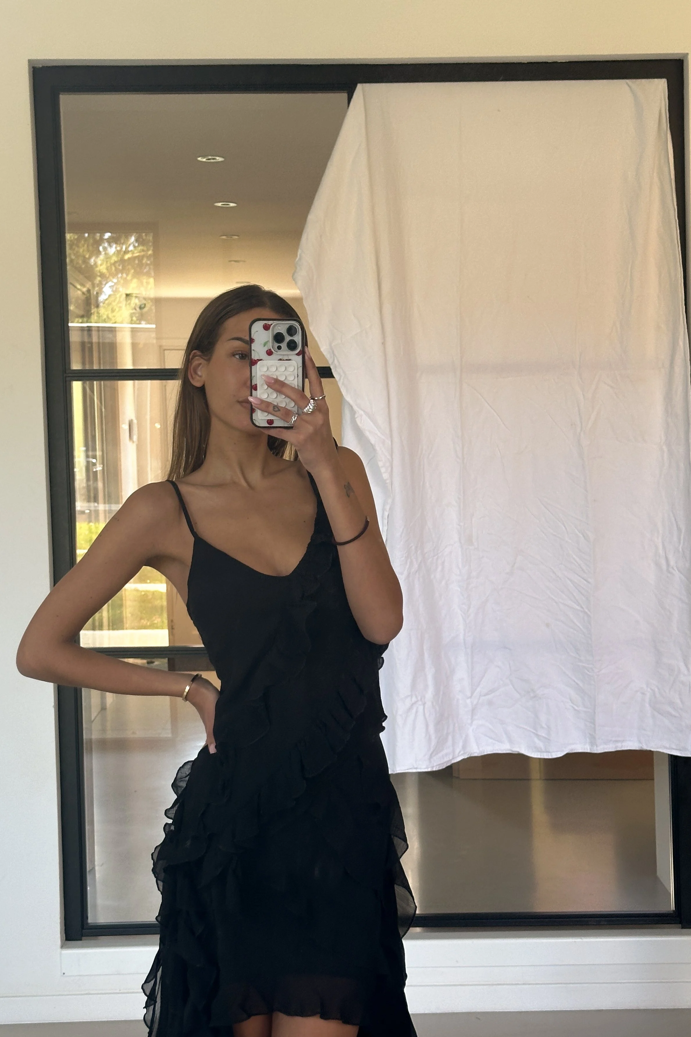 Chiffon-Singlet mit Rüschendetail
