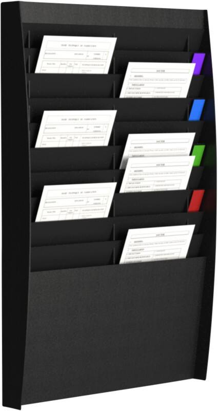 Paperflow DIN A4 Prospektständer Wandmontiert Schwarz DIN A4 V2x10.01 54,4 (B) x 86,5 (H) cm