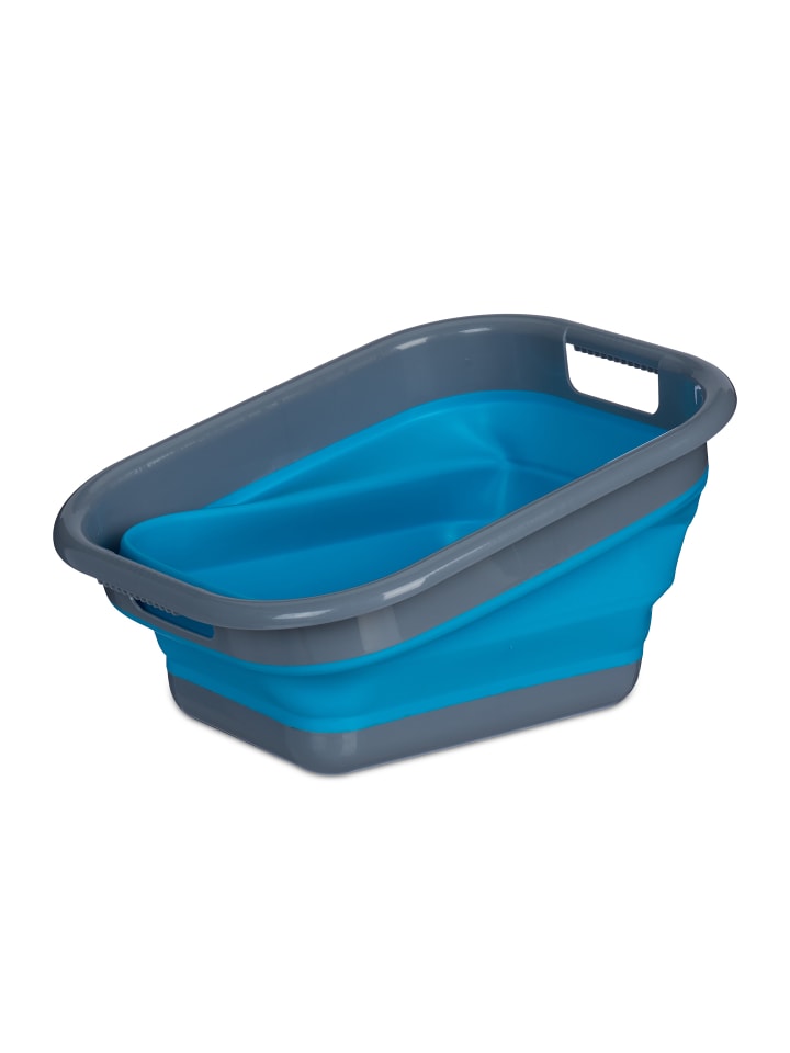 relaxdays Wäschekorb in Blau/ Grau - 15 l günstig kaufen onesize