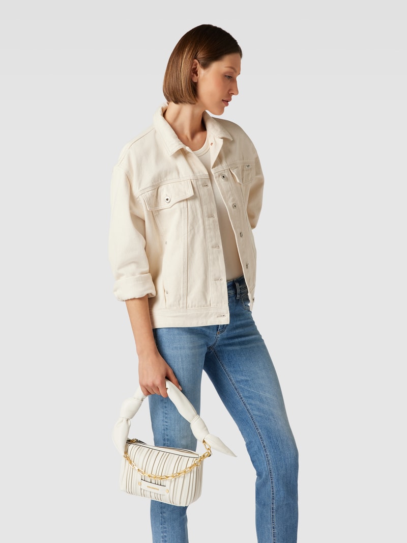Handtasche mit Label-Applikation Modell 'kushion' in offwhite