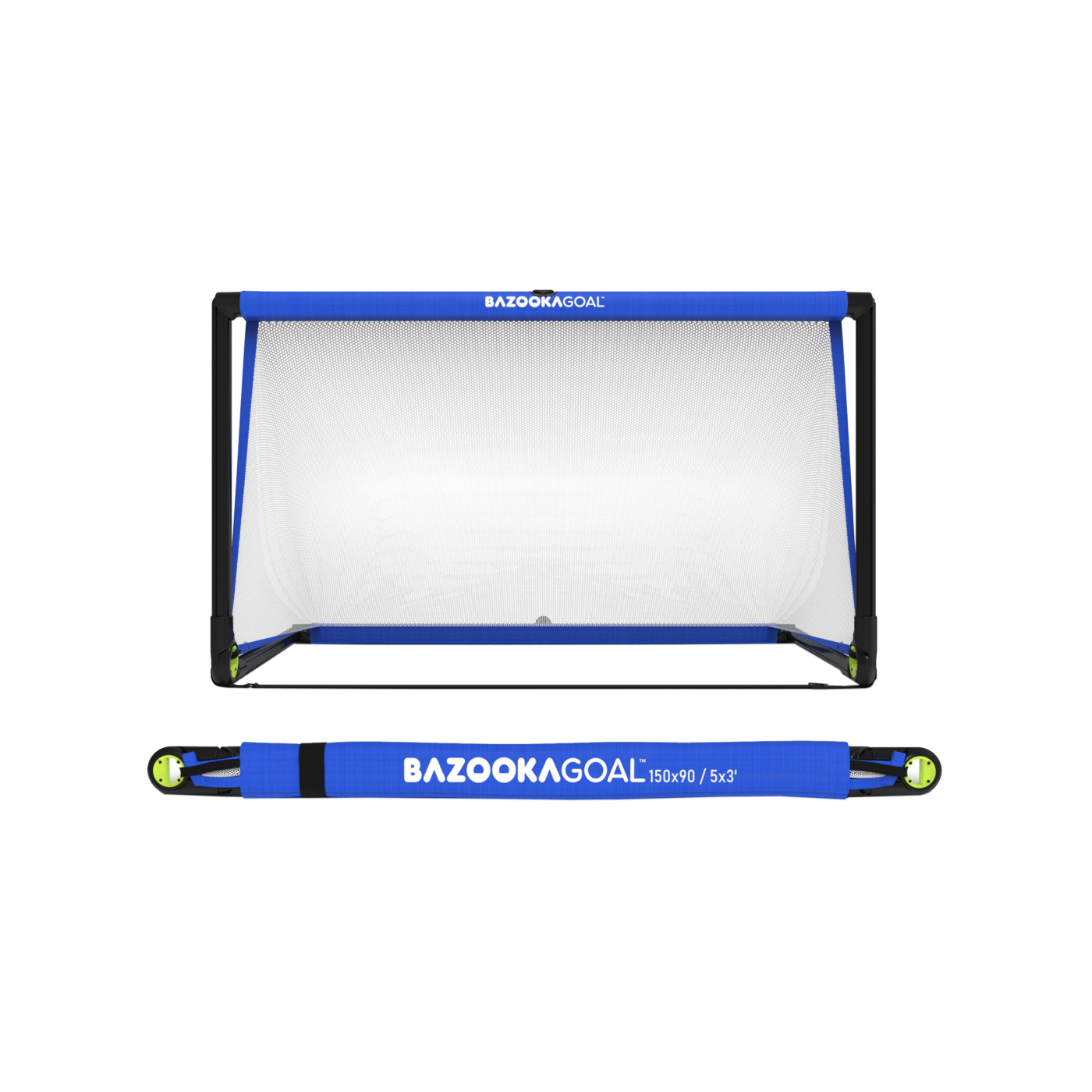 Bazookagoal Teleskoptor | 150x90 cm Blau Weiss