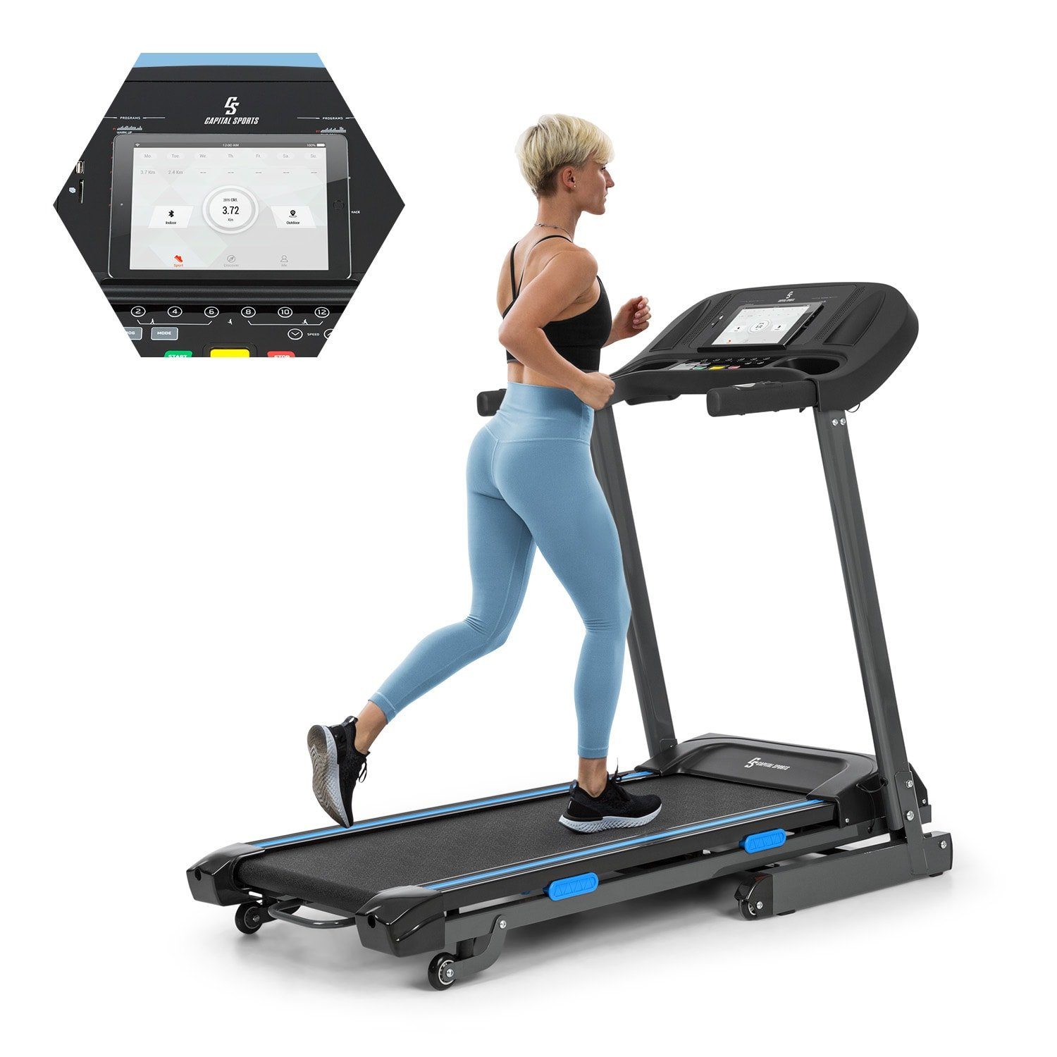 Capital Sports Laufband Pacemaker F120 Laufband 2,0PS selbstschmierend 4P-AntiShock Suspension