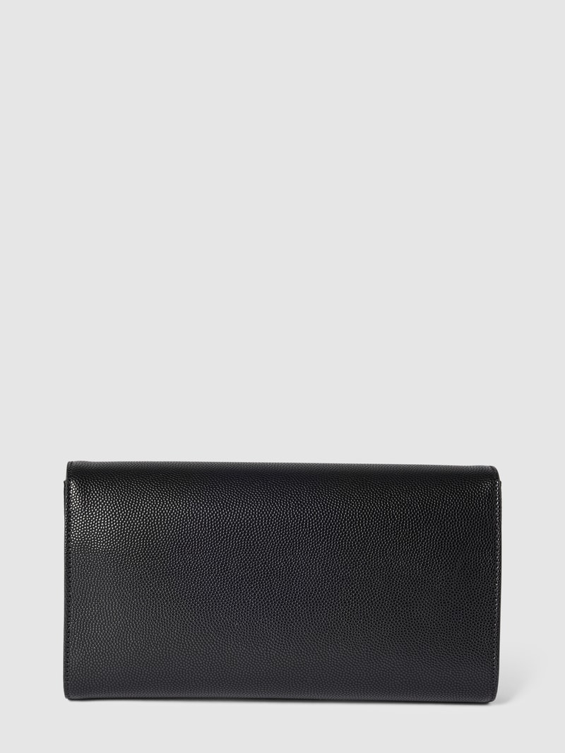 Clutch mit Label-Applikation Modell 'DIVINA' in schwarz