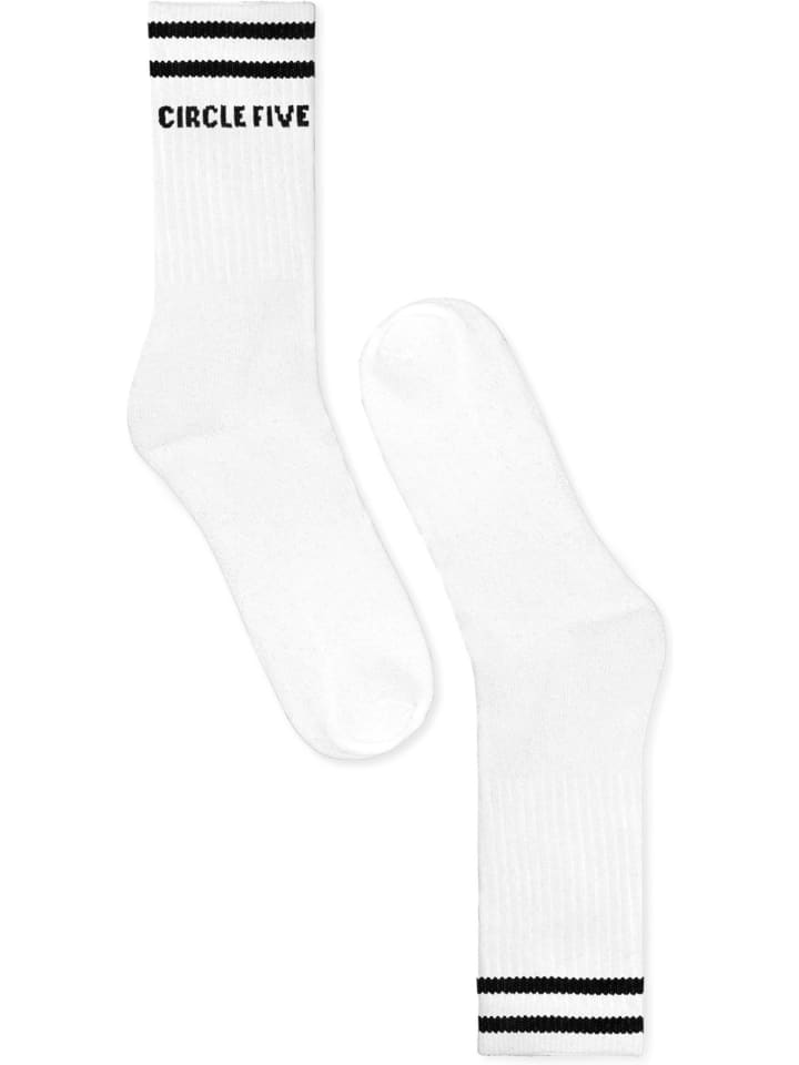 Circle Five 8 Paar Tennissocken in Weiß/Schwarz günstig kaufen