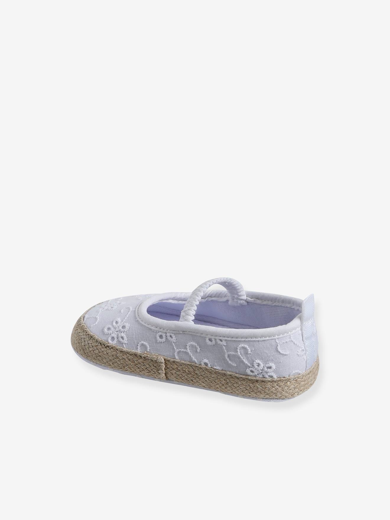 Vertbaudet Baby Schuhe mit Lochmuster & Gummizug - weiß