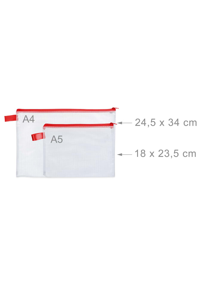 relaxdays 6x Dokumententasche in Rot - A4/A5 günstig kaufen onesize