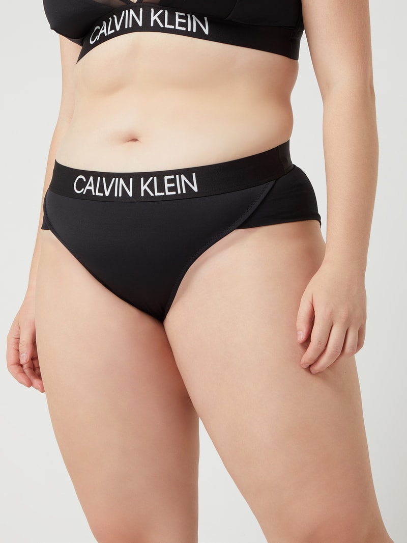 PLUS SIZE Bikini-Hose mit Logo in schwarz