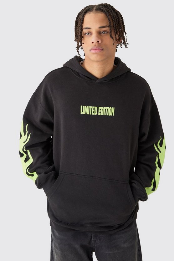 Oversize Limited Edition Hoodie mit Flammen