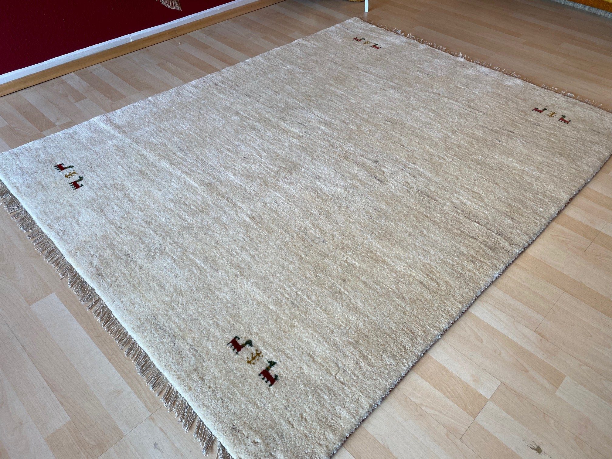 Orientteppich Original Perserteppich Perser Gabbeh Teppich 200x154 Handgeknüpft, Morgenlandbazar, Handgeknüpft mit Echtheitszertifikat