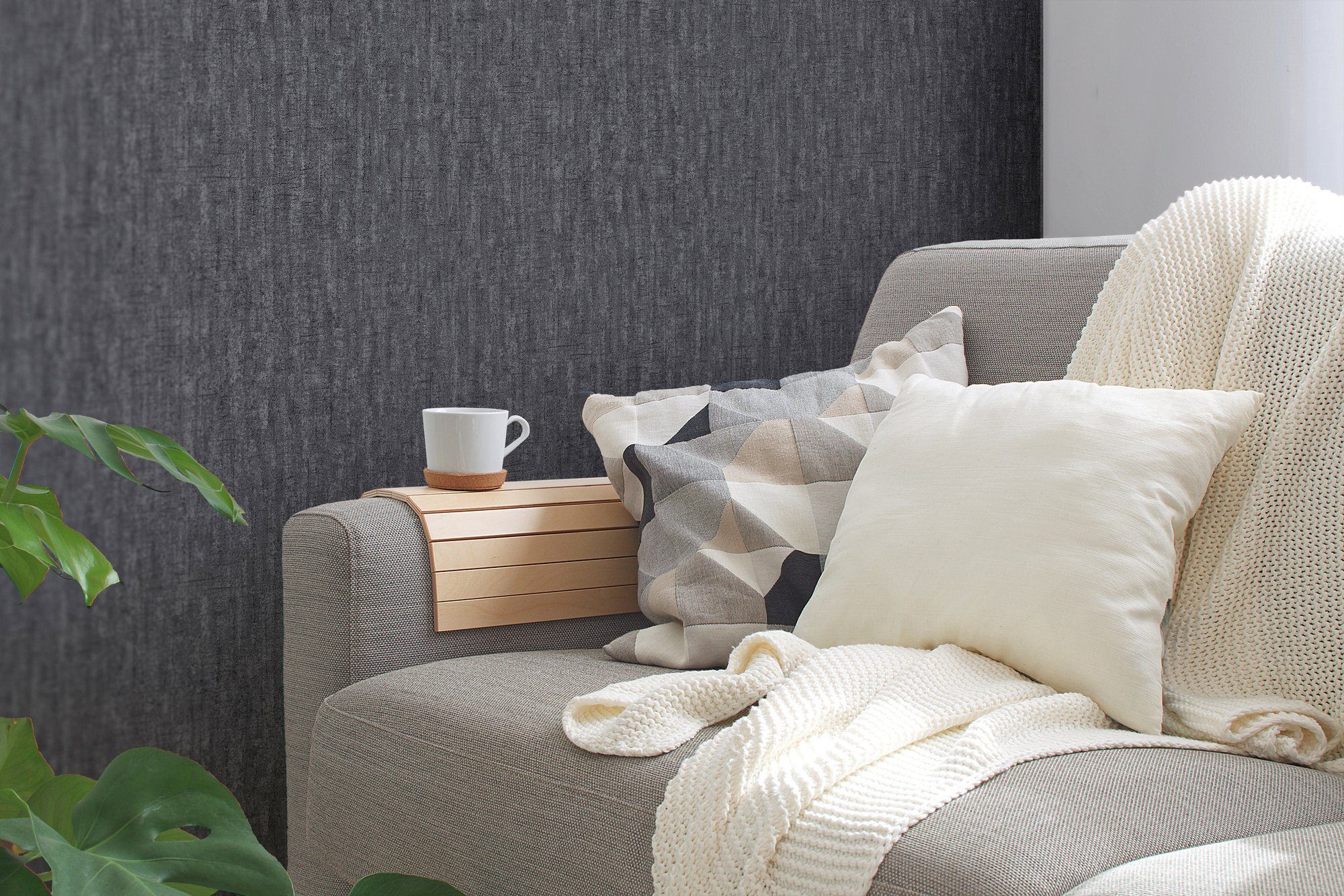 living walls Vliestapete Titanium, strukturiert, gemustert, Uni Tapete Vintage