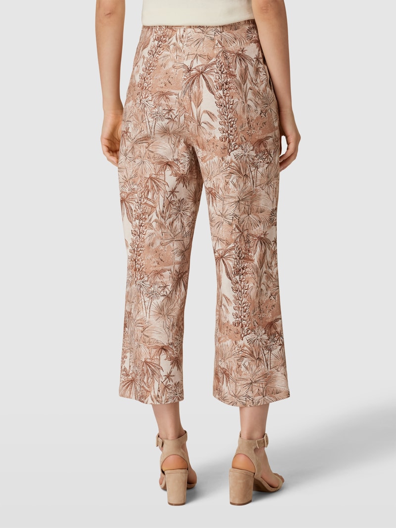 Hose mit Allover-Muster Modell 'CALERNO' in cognac