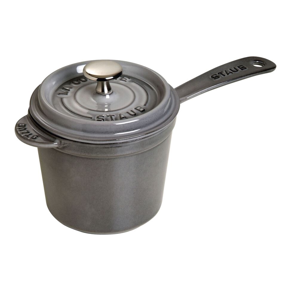 Stieltopf 14 cm, Gusseisen, Graphit-Grau
