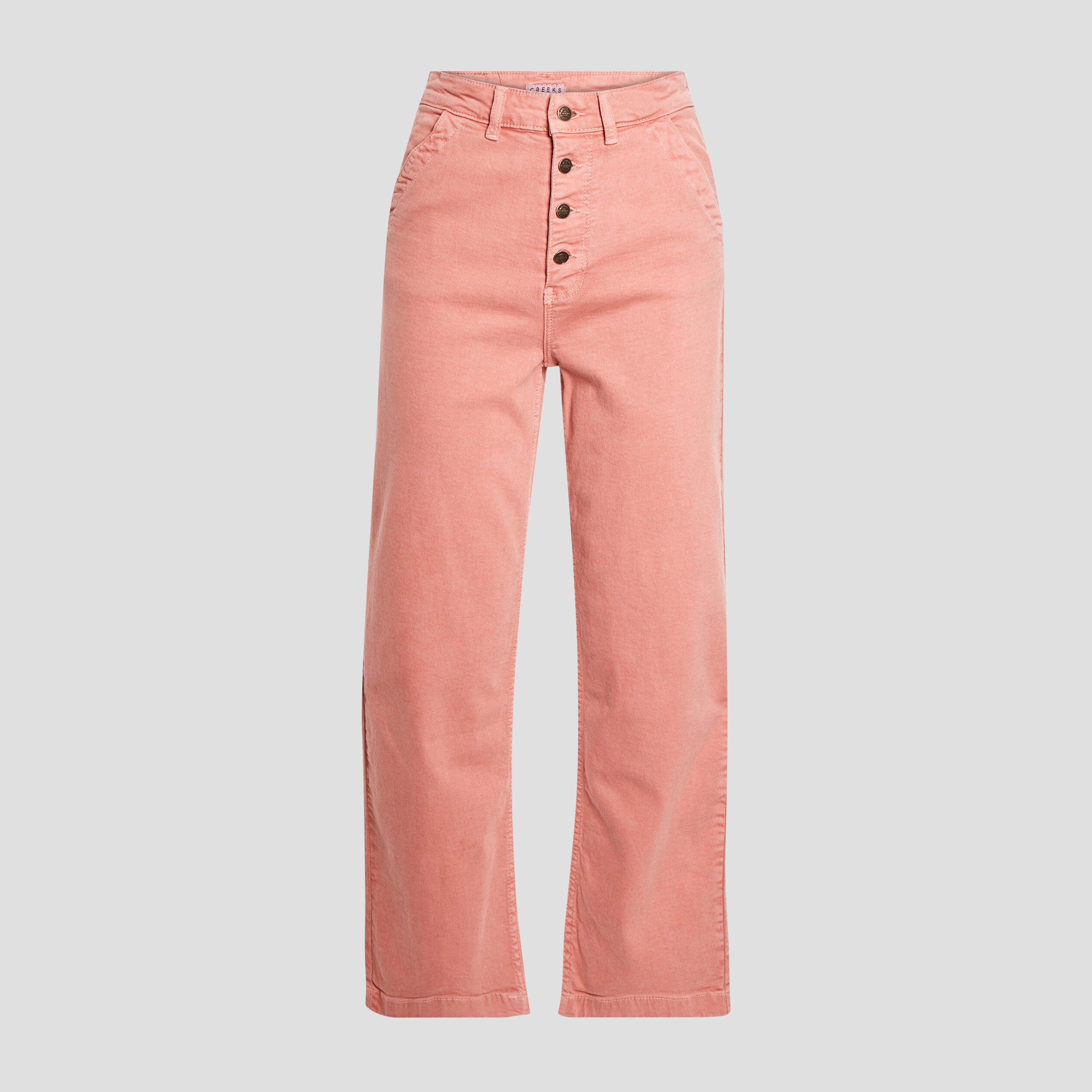 Pantalon jambe large 7 8ème boutonné rose framboise femme | La Halle