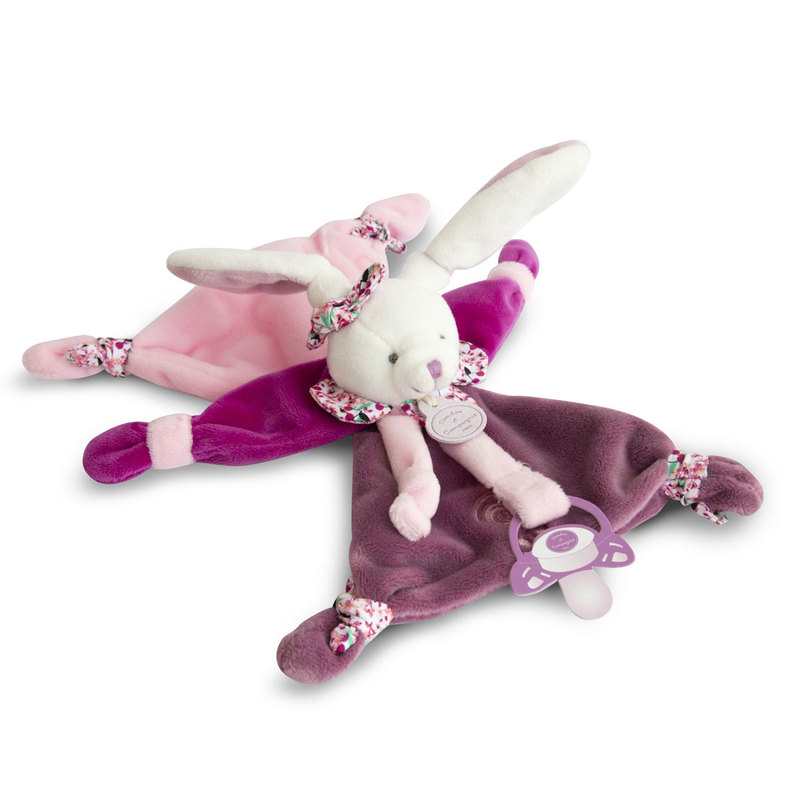 Doudou attache sucette Cerise Lapine Doudou et Compagnie