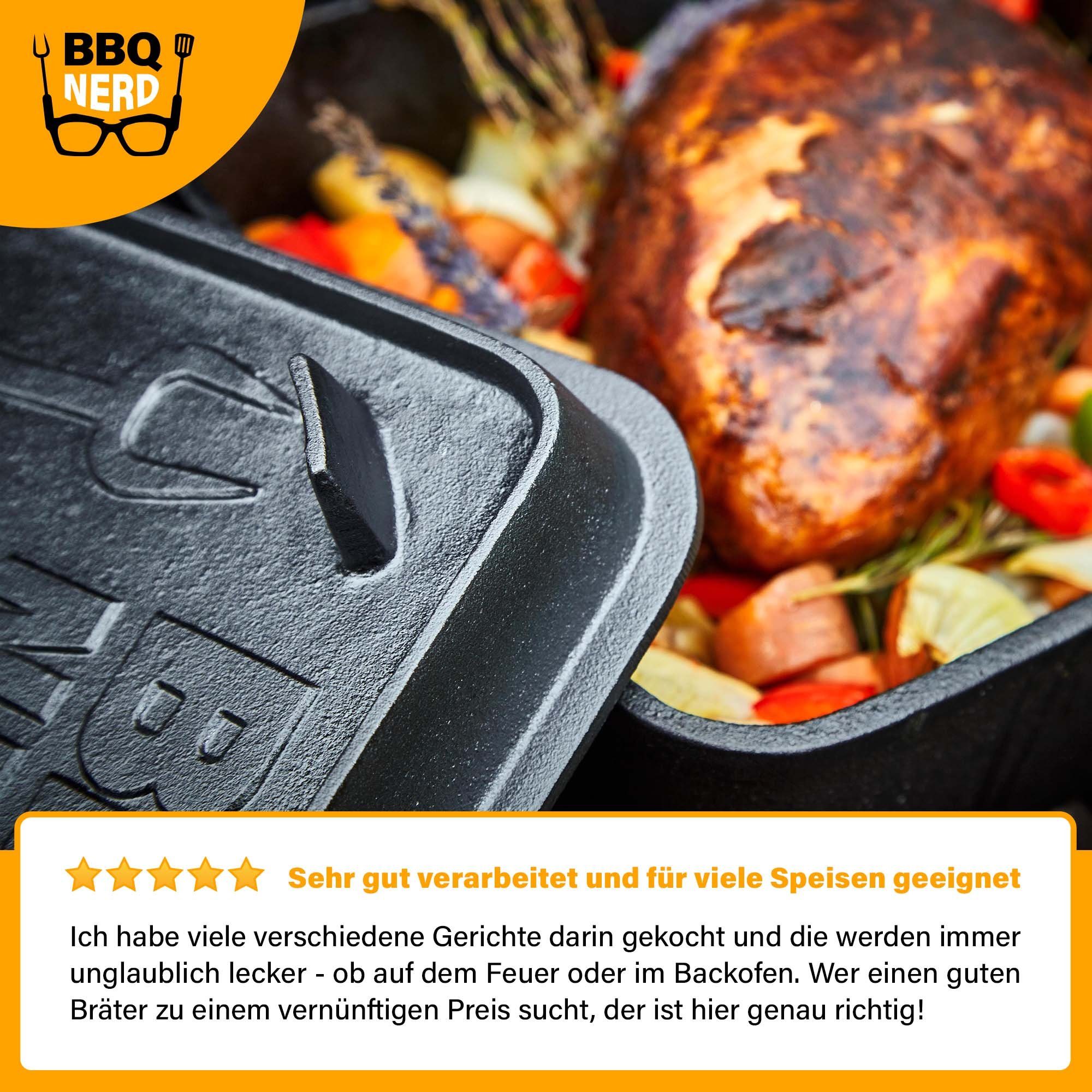 BBQ Nerd Brotbackform, Dutch Oven Brottopf - Kastenform mit Deckel , Brotbackform