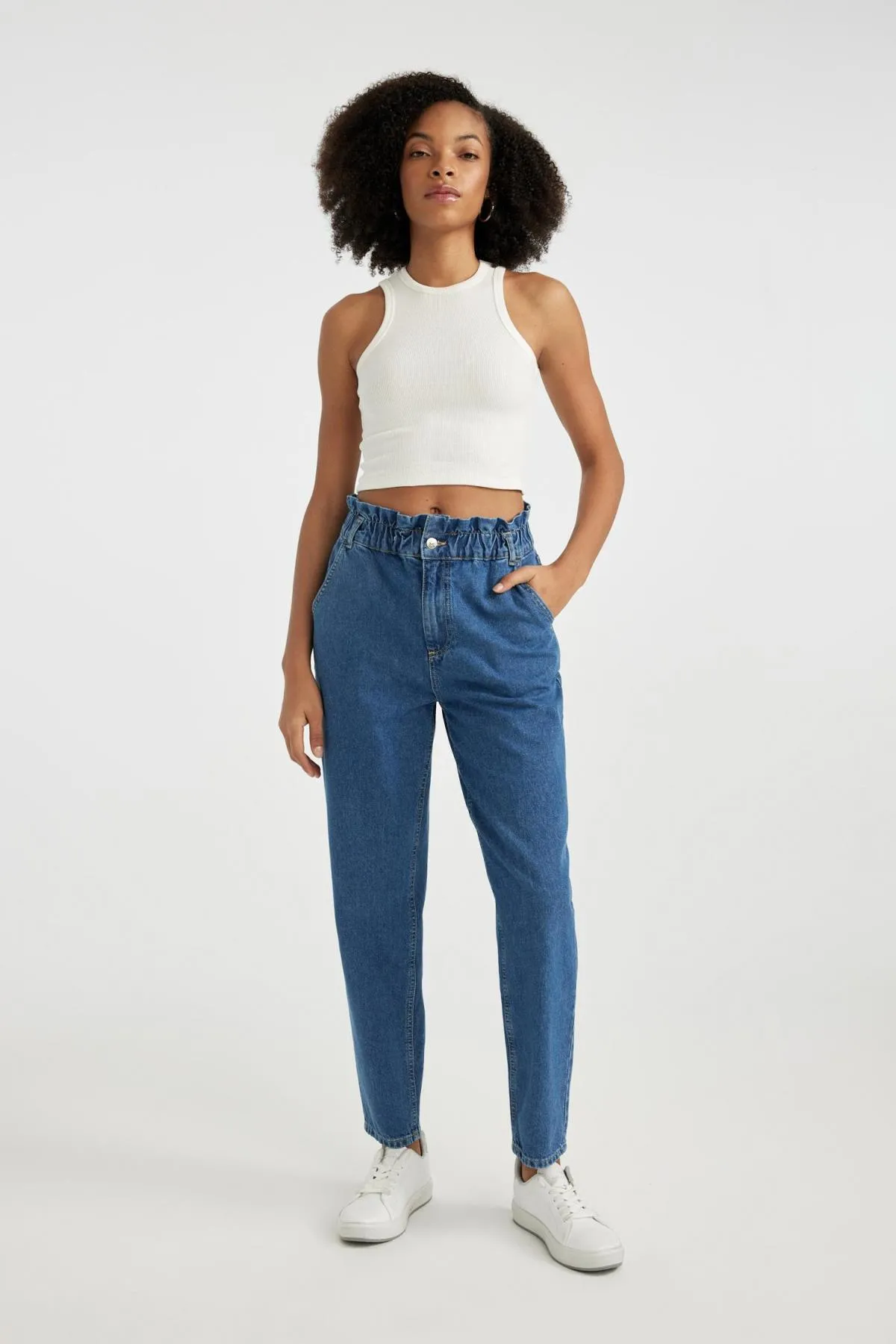 DeFacto  Knöchellange Paperbag-Jeans mit hoher Taille