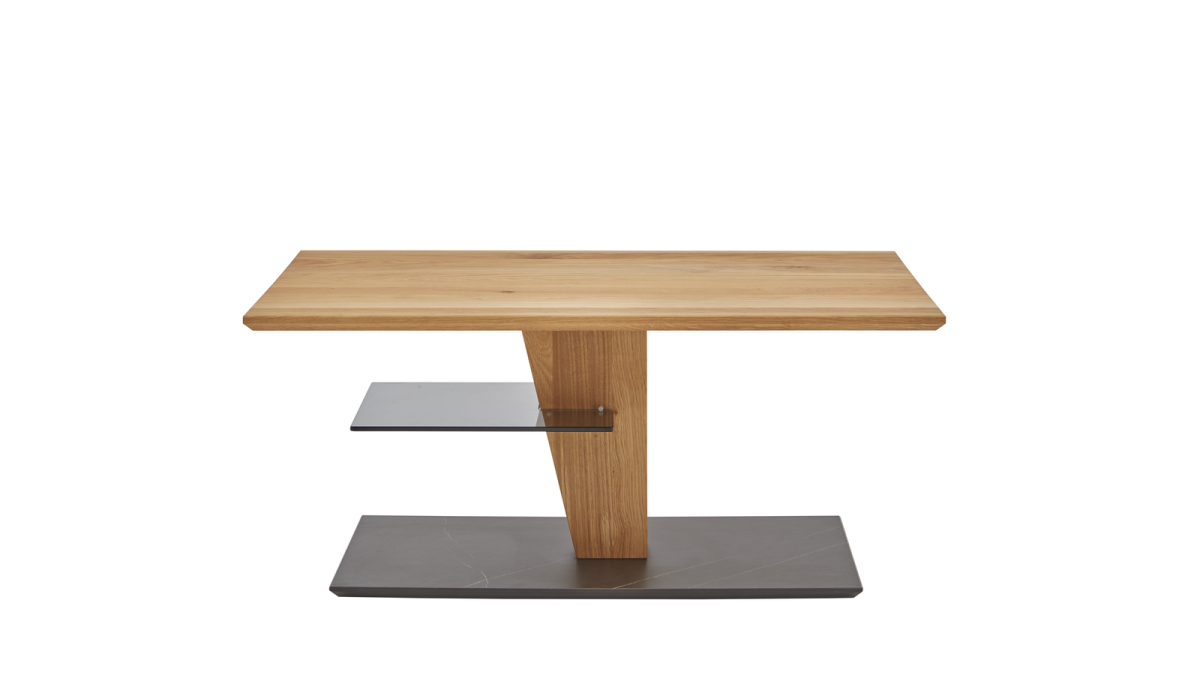 Couchtisch 5328 Glas Eiche 60 cm
