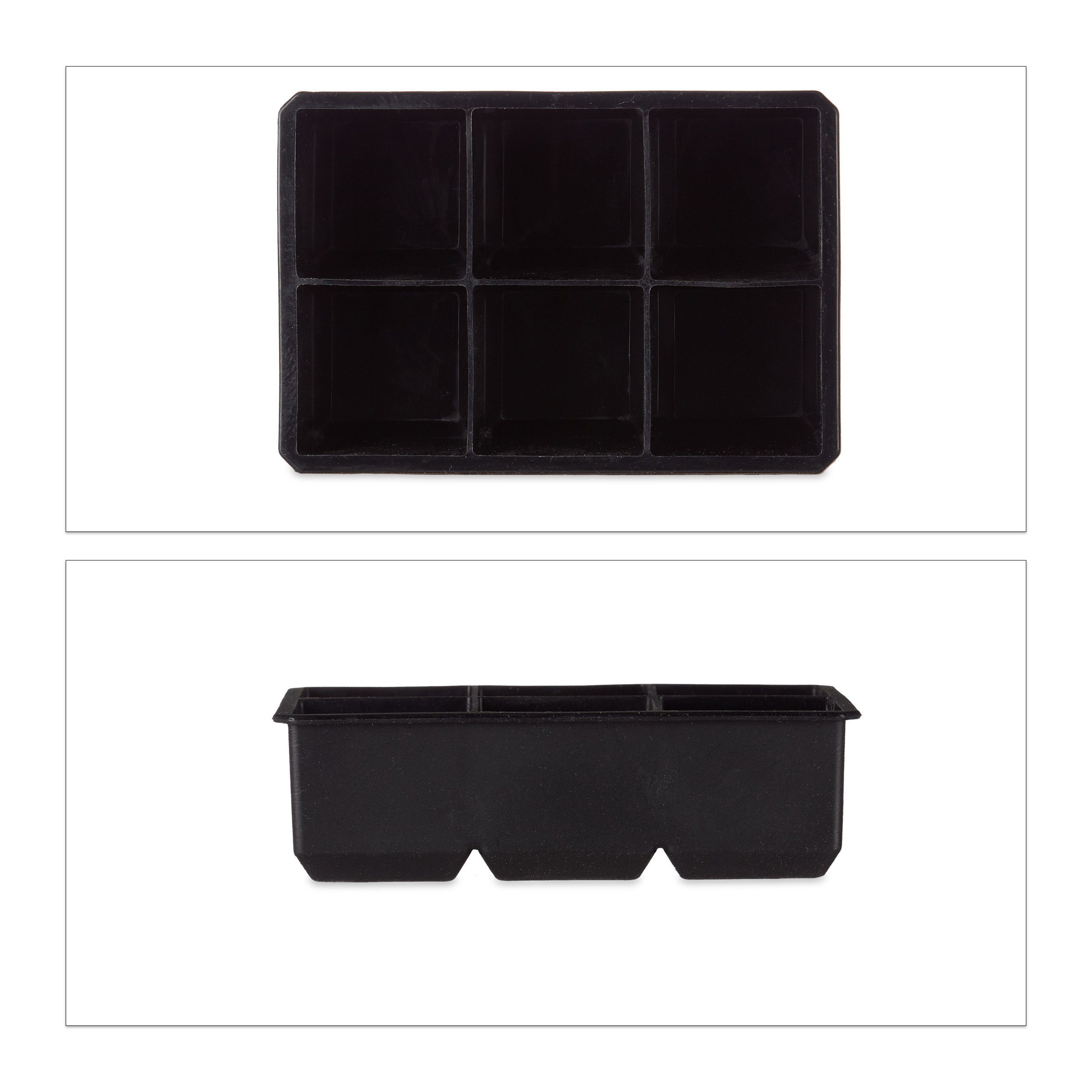 relaxdays Eiswürfelbehälter 3 x Eiswürfelform Silikon 5 cm, Silikon