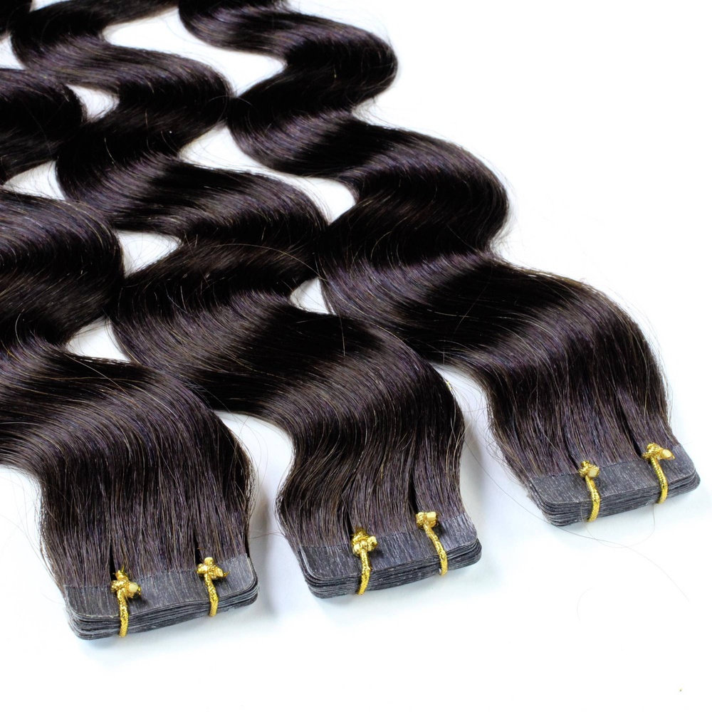 hair2heart Extensions adhésives cheveux naturels #2 Marron foncé extensions