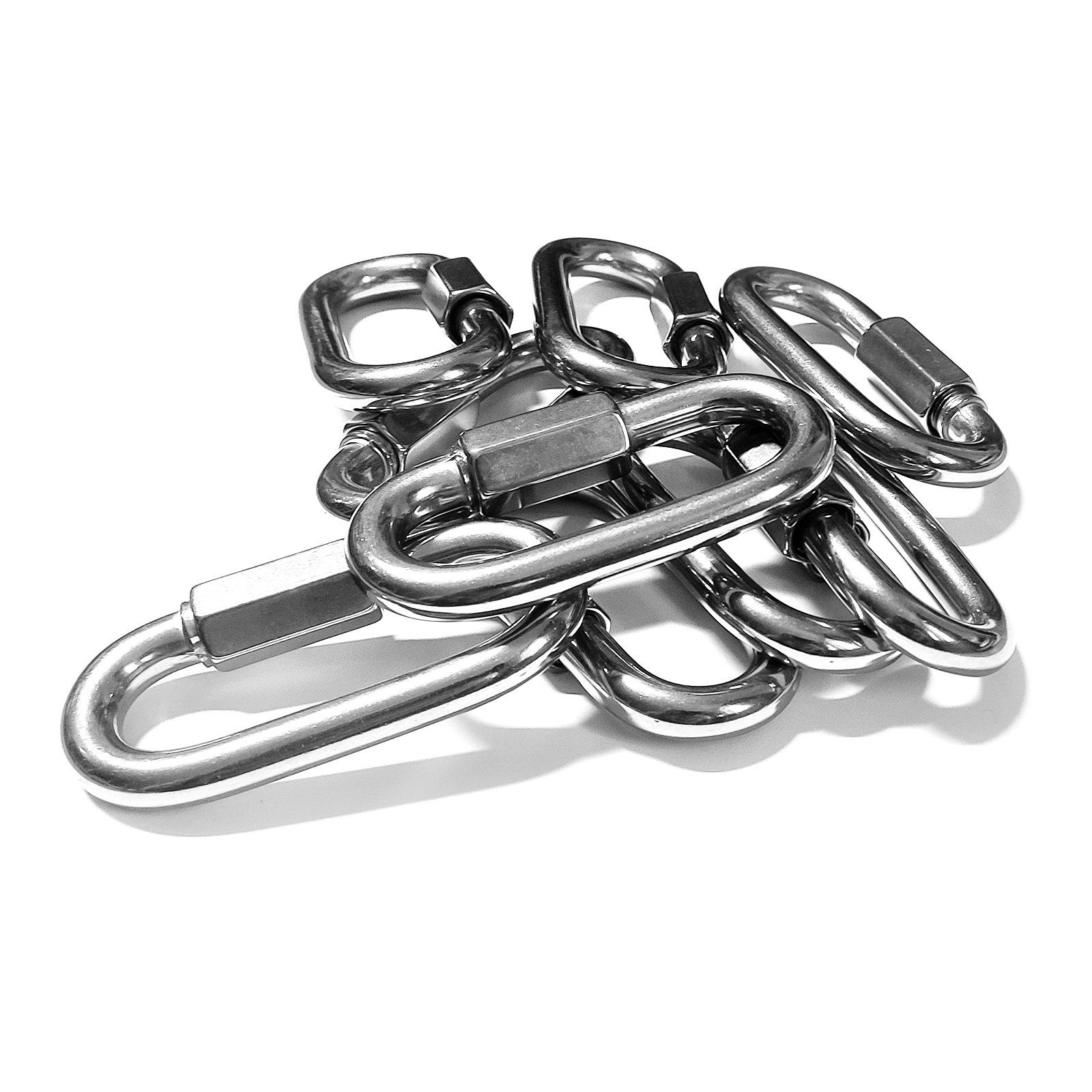 IGcons Rundstahlkette Kettenverbinder Kettenglied M4 Edelstahl A4 Festigkeitsklasse 70, Edelstahl, Ø 4 mm, (1-St)
