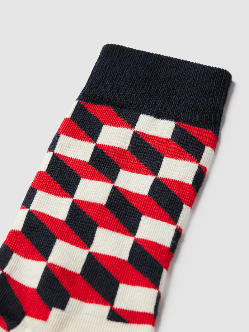 Socken mit Allover-Muster Modell 'FILLED OPTIC' in marineblau
