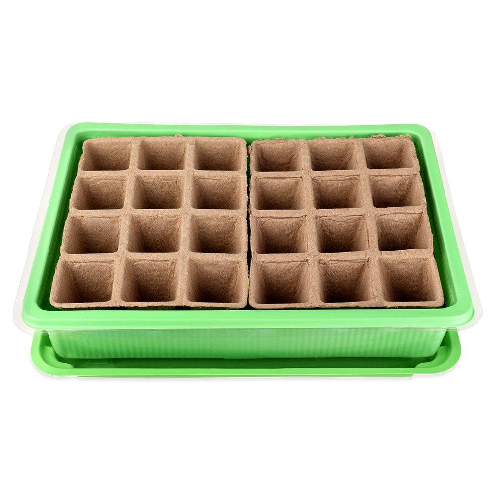 Schramm Frühbeet Schramm® 6 Stück Anzucht Set Gewächshaus Anzucht Schale Töpfe Zimmergewächshaus 27 x 19 x 11 cm für 144 Anzuchttöpfe Anzuchtset Mini-Gewächshaus