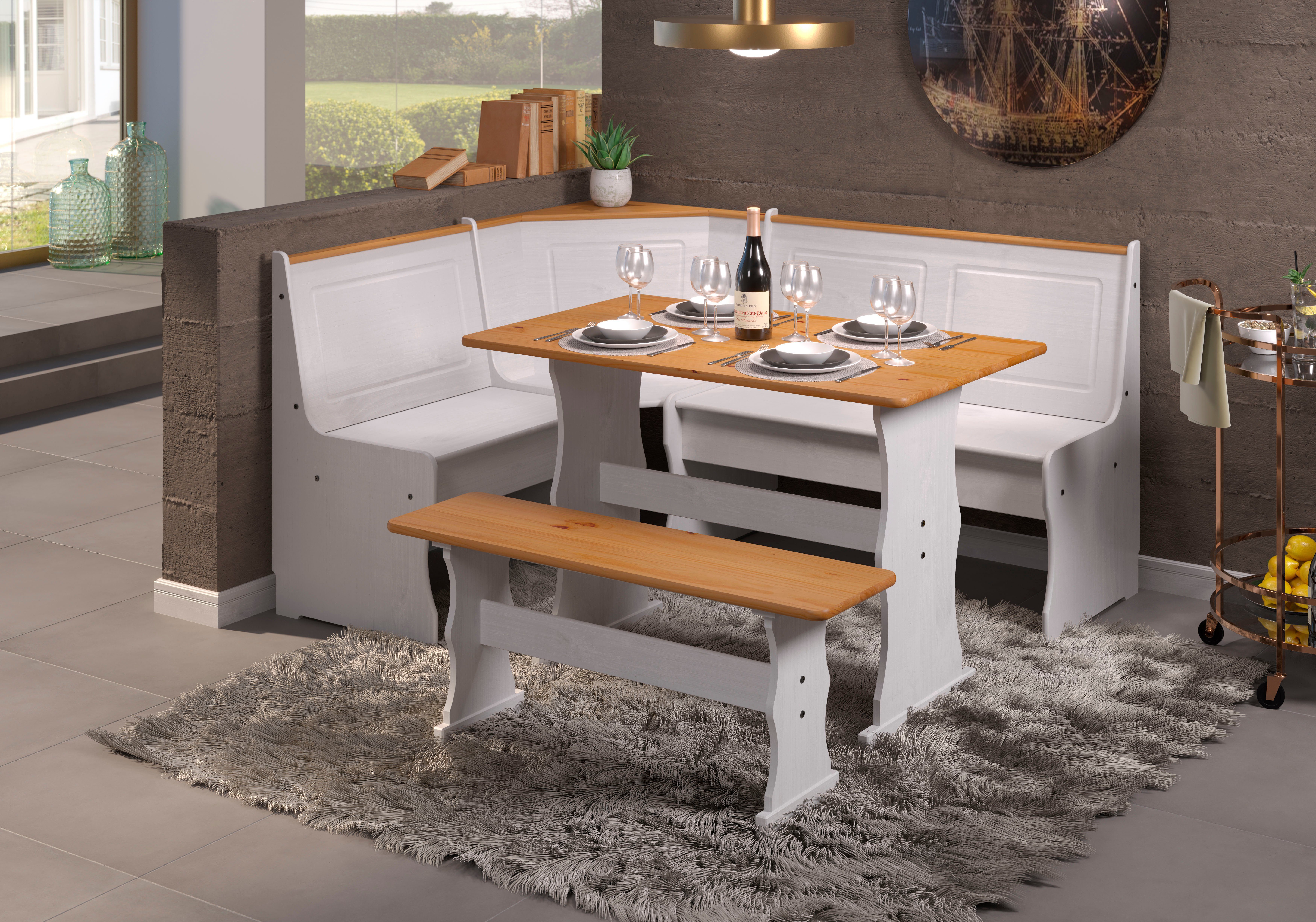INTER-FURN Eckbankgruppe Paterno, (Set, 4-tlg), Gewachstes Kieferholz