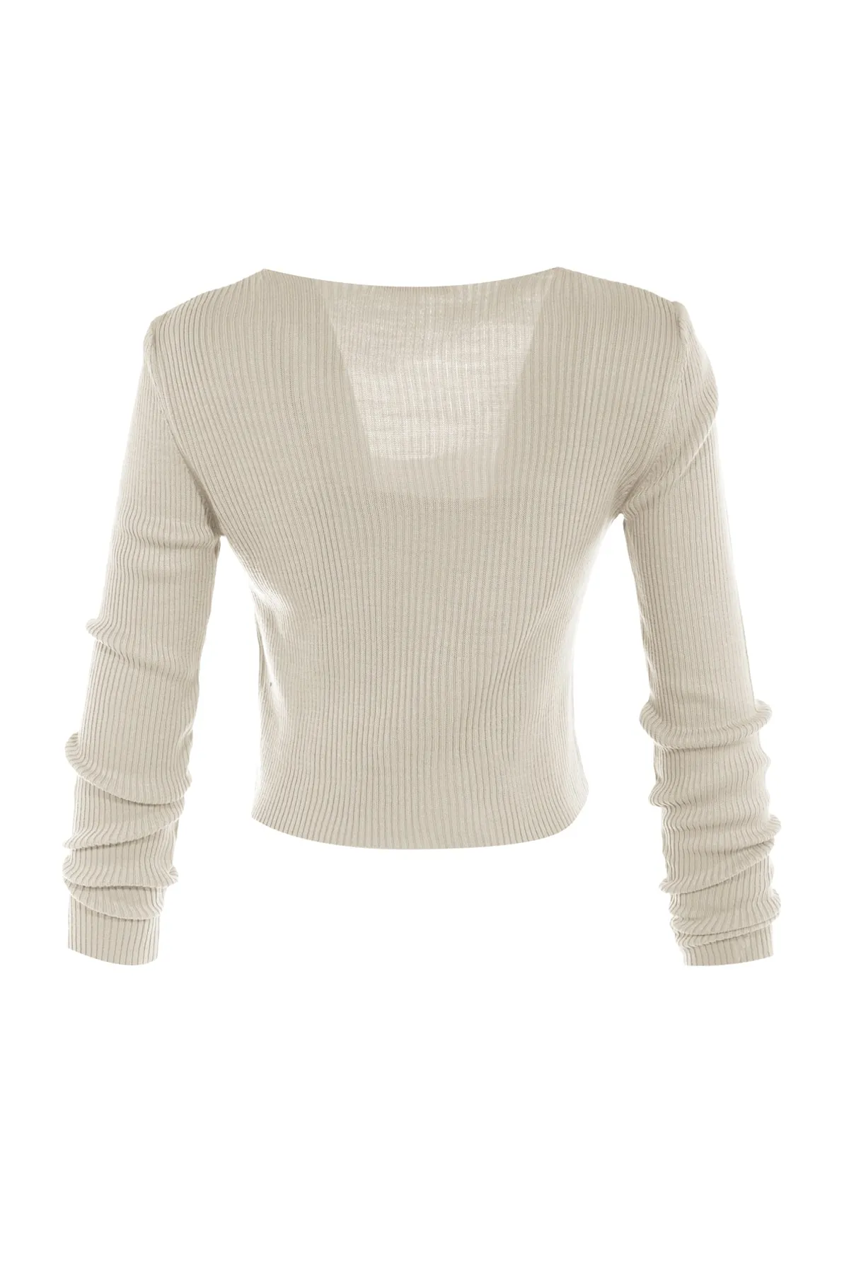 Trendyol Collection  Stone Crop Bluse-Cardigan Strickset mit Schnürung TWOSS21HI0002