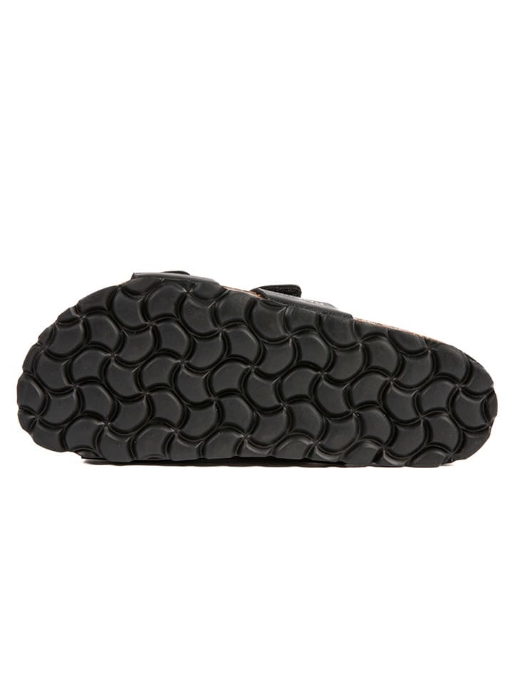billowy Leder-Pantoletten in Schwarz günstig kaufen