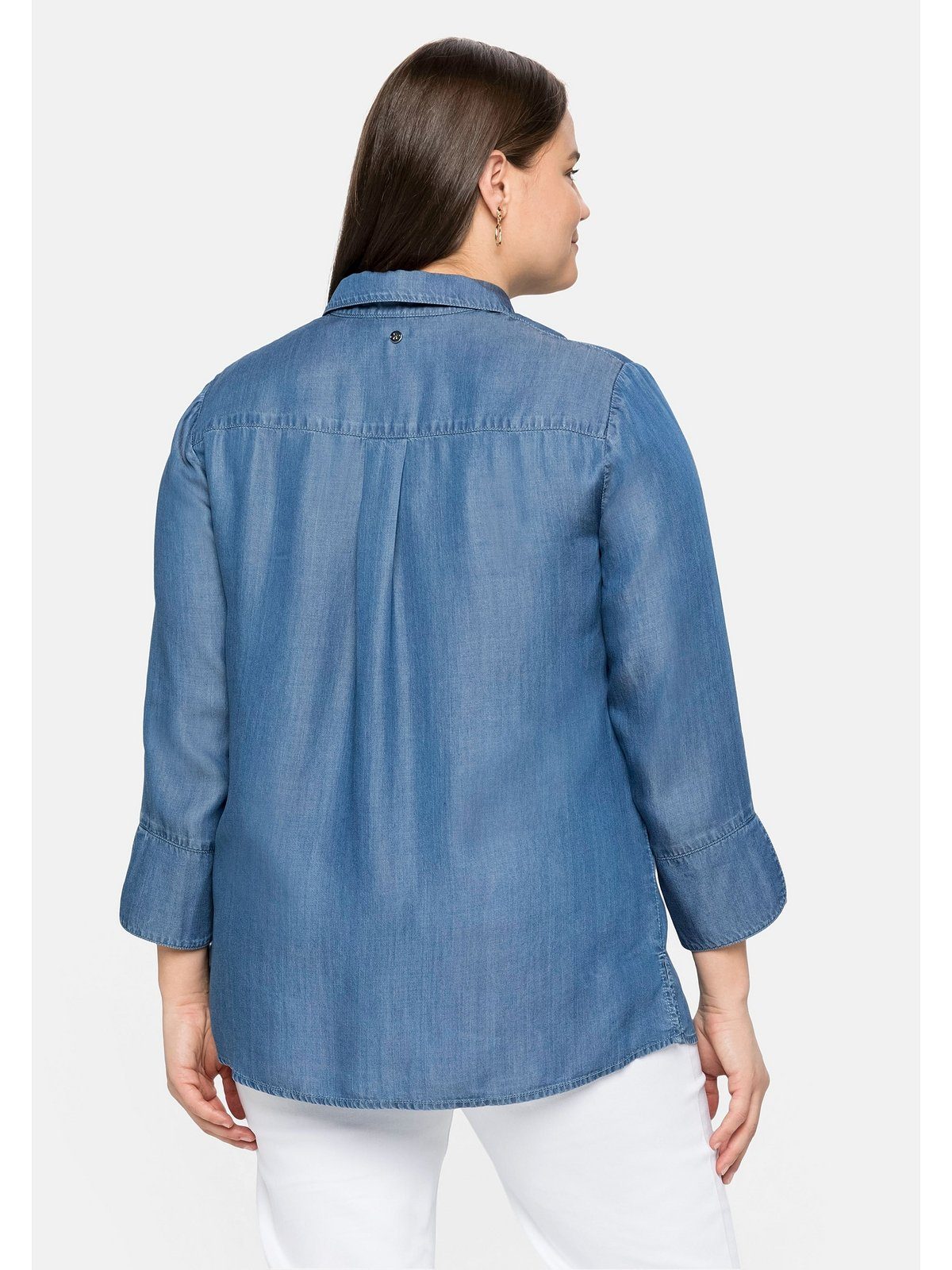 Sheego Tunika Große Größen in Jeansoptik aus Lyocell-Qualität