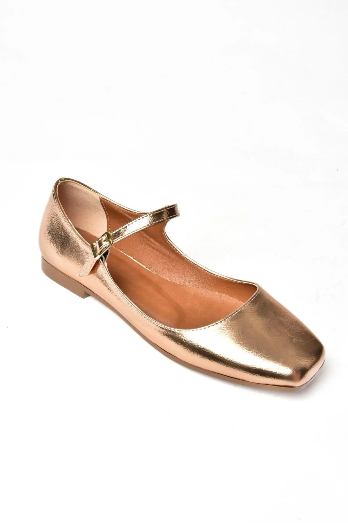 Fox Shoes  S726252508 Bronzefarbene Ballerinas aus Lackleder für Damen
