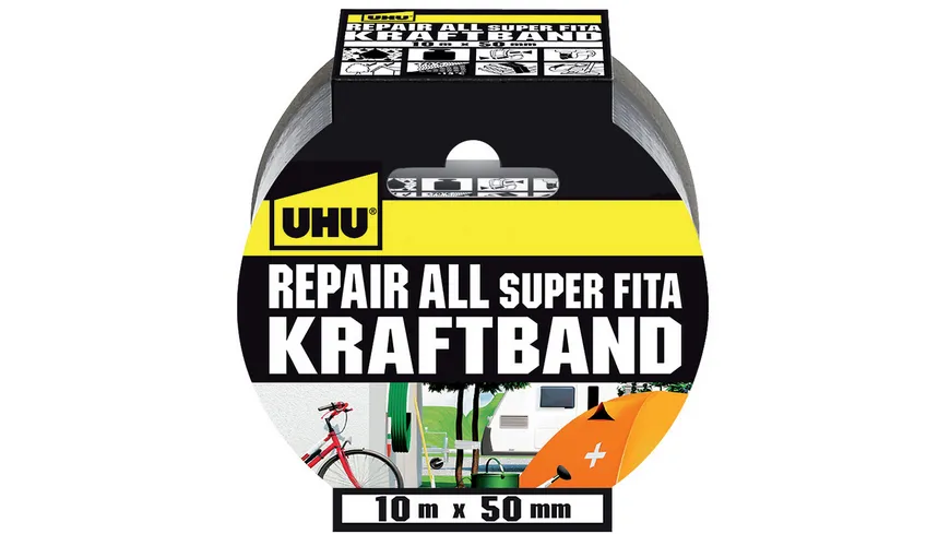 UHU Kraftband-Gewebeband Repair All Super Fita 10 m schwarz
