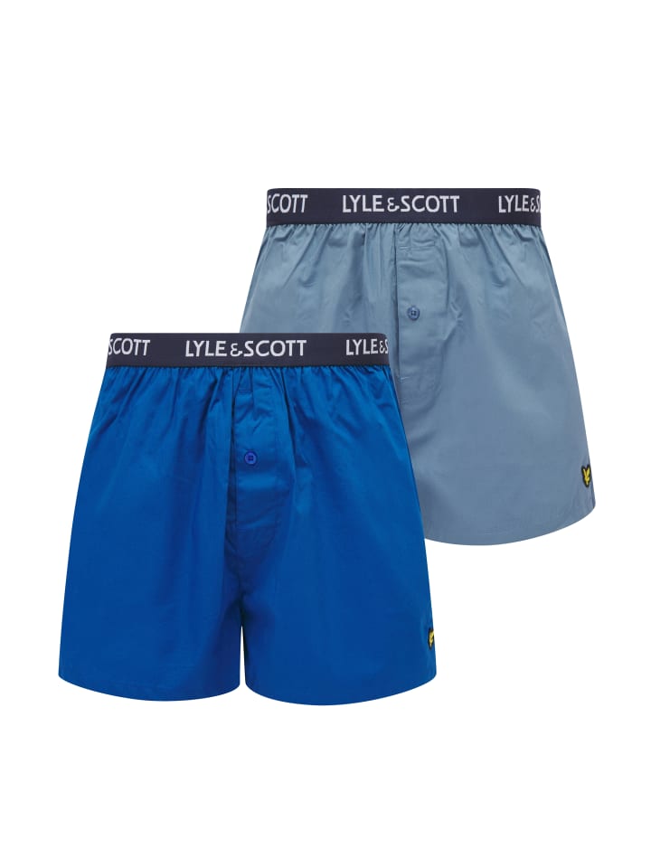 Lyle & Scott Boxer 2-Er Set in Pastellblau/Blau günstig kaufen