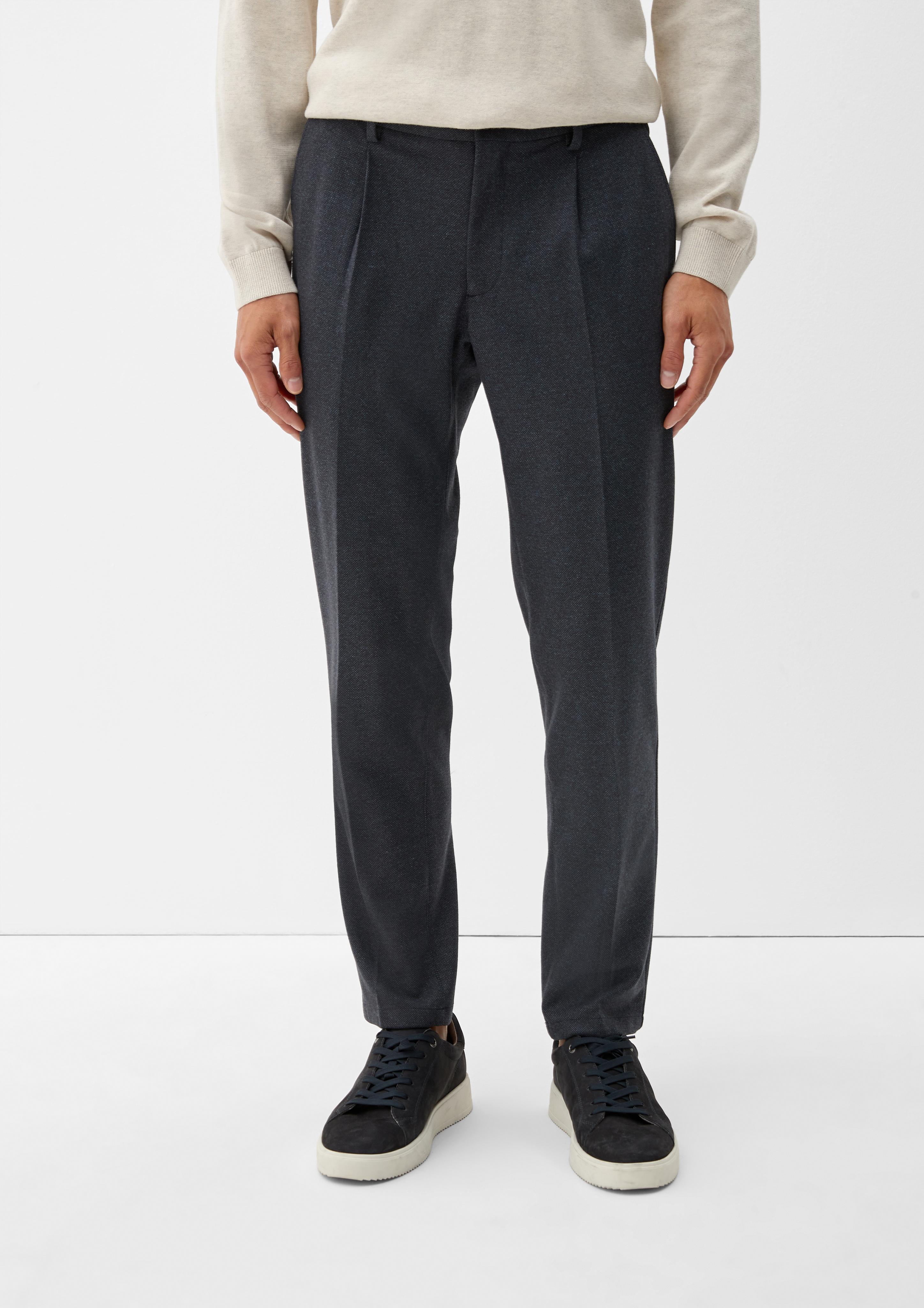 Slim: Bundfaltenhose aus Jersey  2120643-59A1