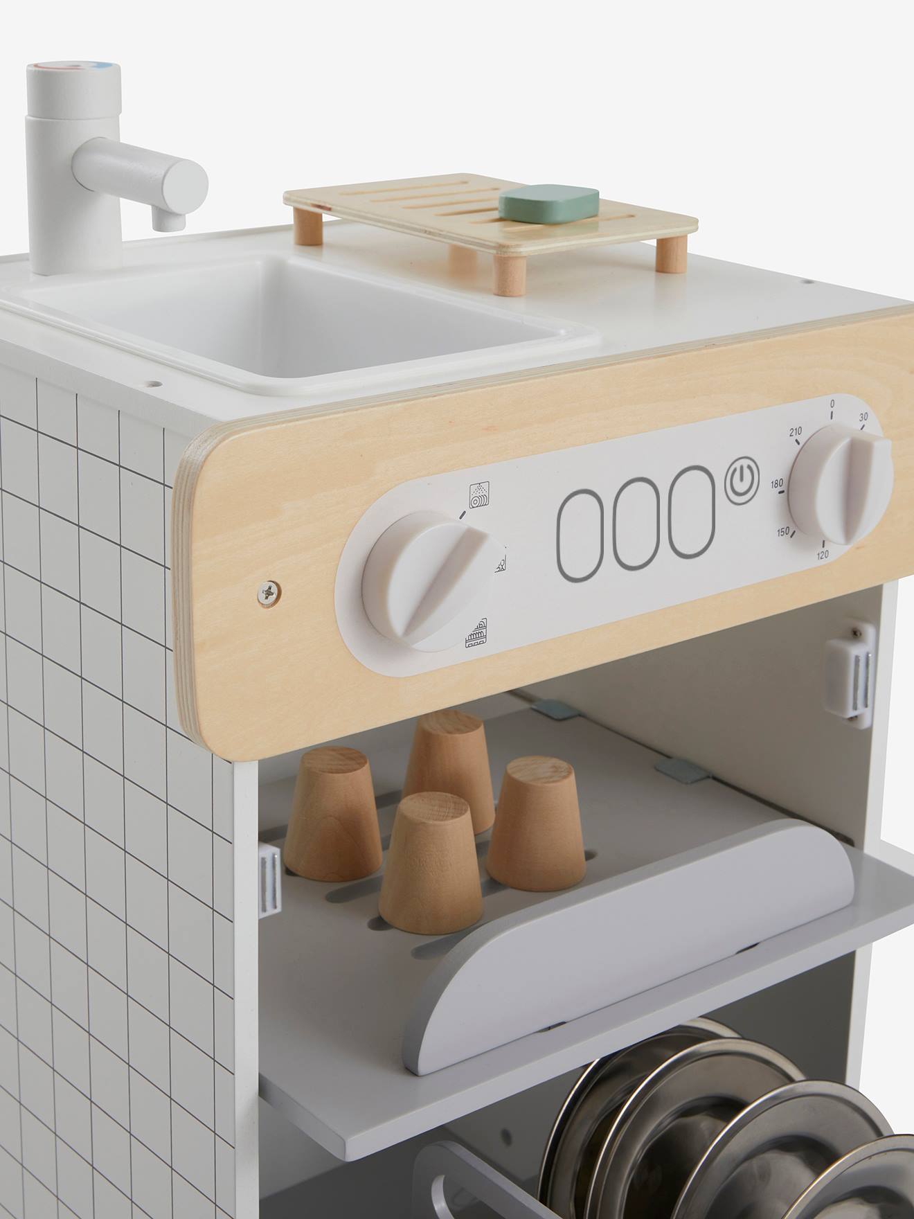 Vertbaudet Spülmaschine, Holz FSC - mehrfarbig