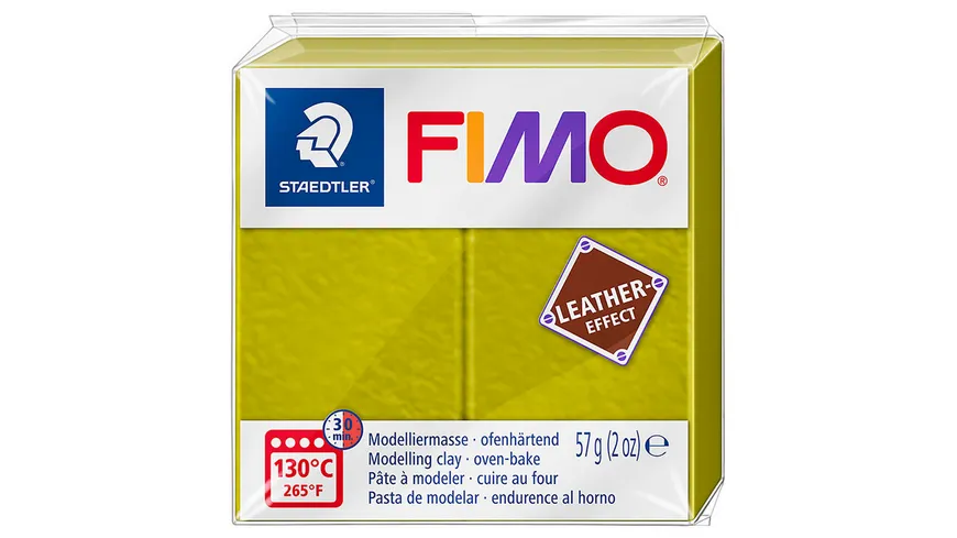 STAEDTLER Modelliermasse Modelliermasse FIMO® leather-effekt Olive 57 g