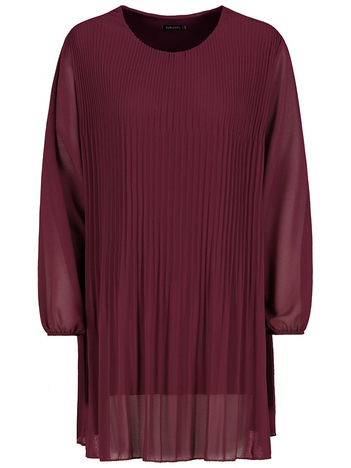 Sublevel Plisseekleid in Bordeaux günstig kaufen