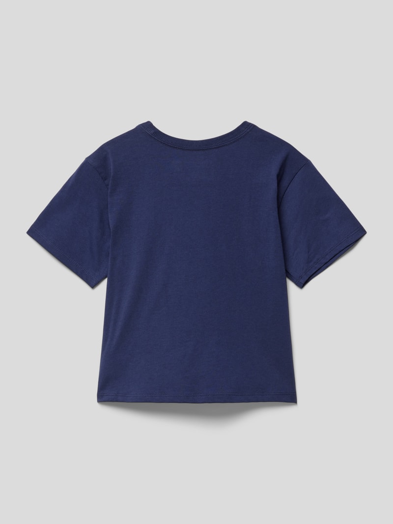 T-Shirt mit Label-Statement-Print in marineblau