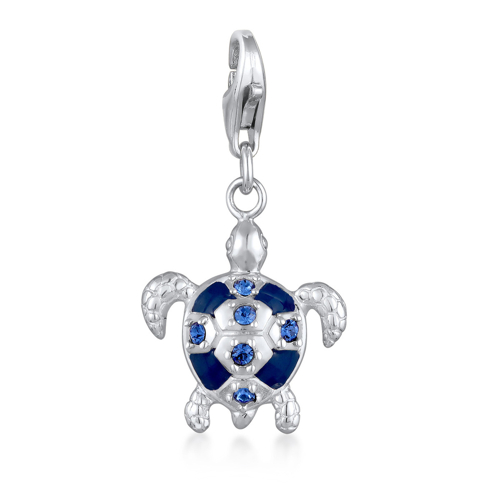 Nenalina Nenalina Amulette Femmes pendentif tortue avec émail et cristaux en argent sterli Pendentif