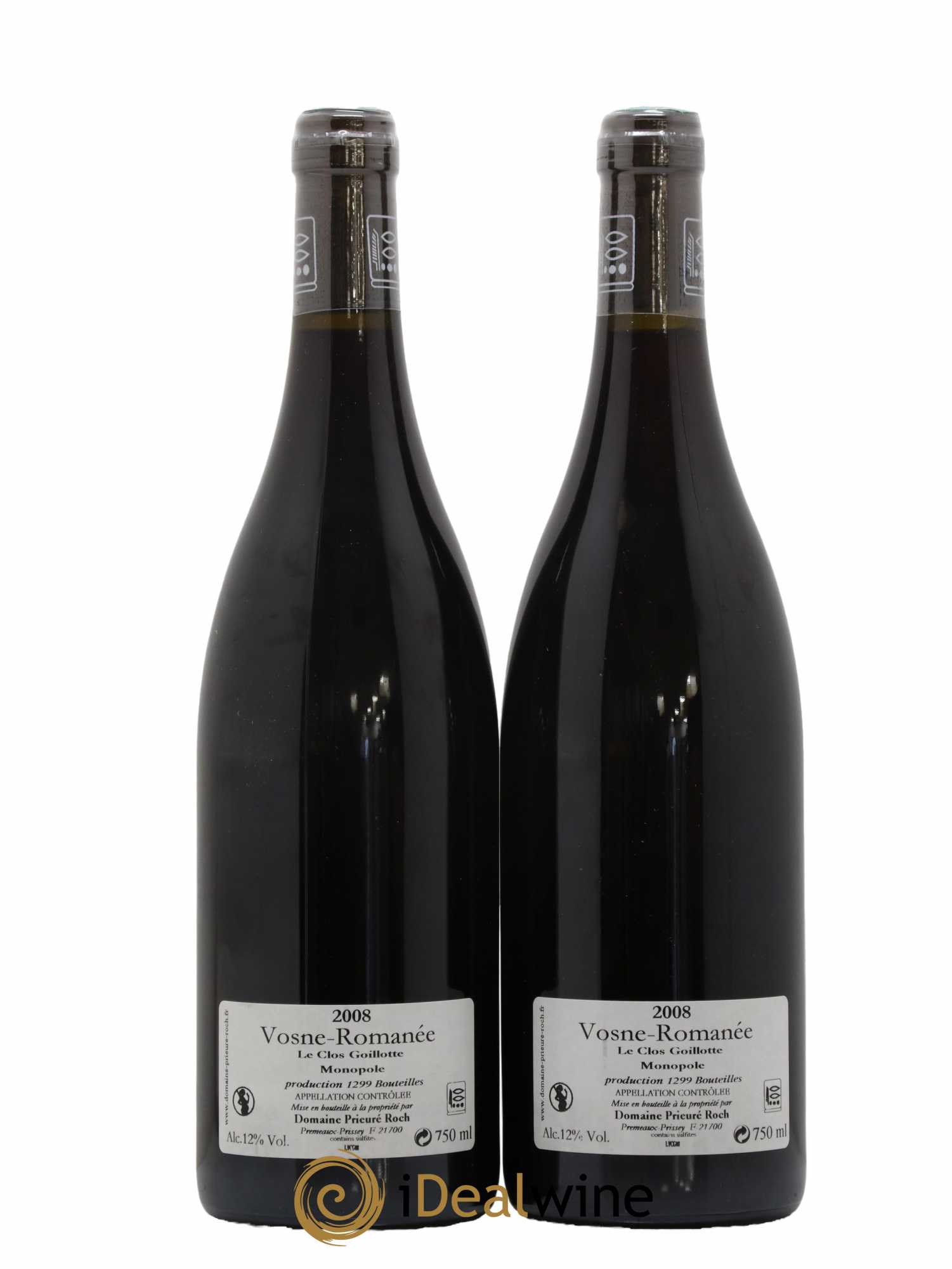 Vosne-Romanée Le Clos Goillotte Prieuré Roch  2008 - Lot de 2 Bouteilles