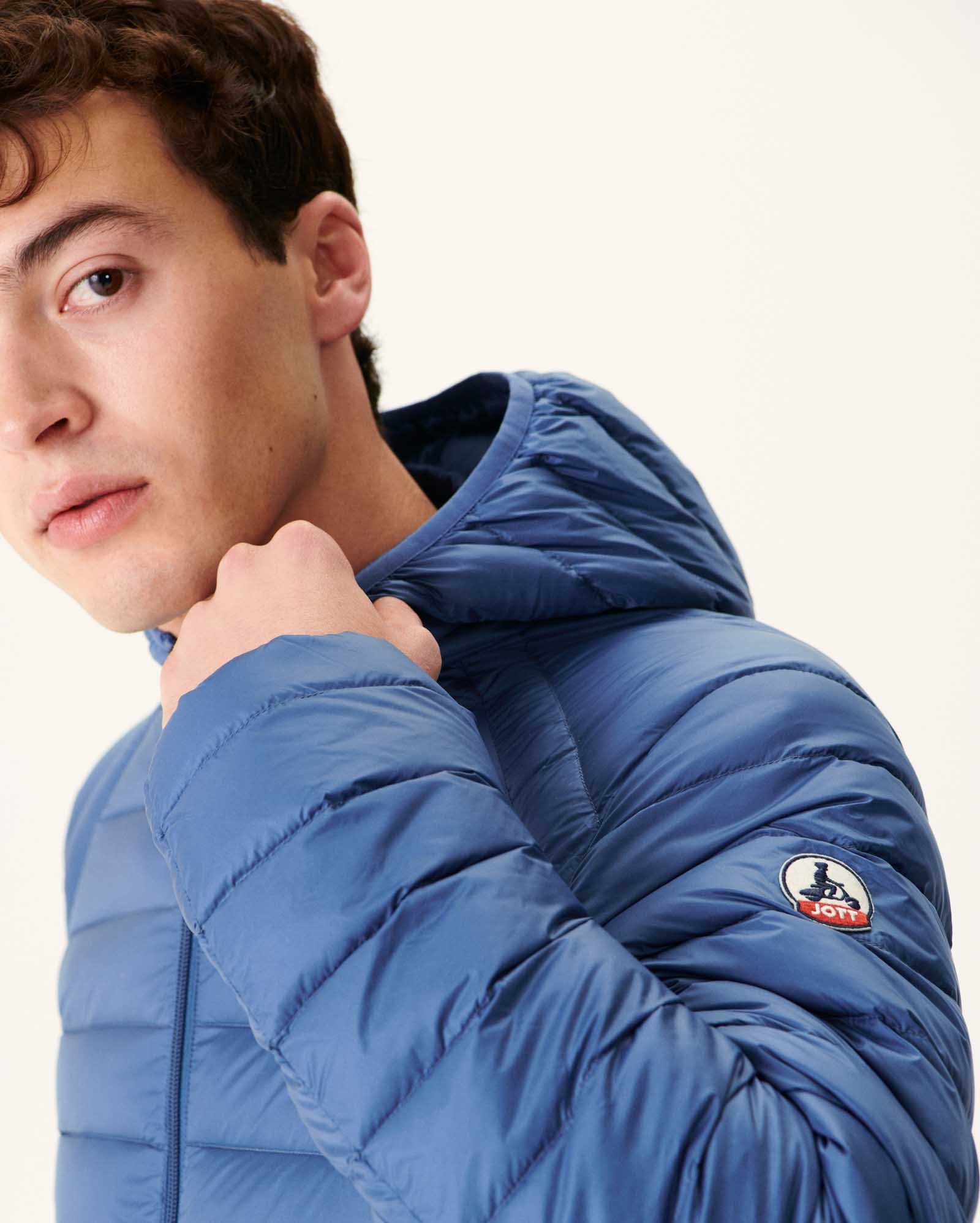 Doudoune légère à capuche Bleu jeans Nico