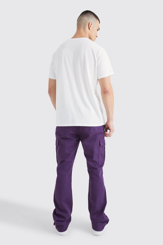 Tall Slim-Fit Cargohose mit Farbspritzern und Druckknöpfen