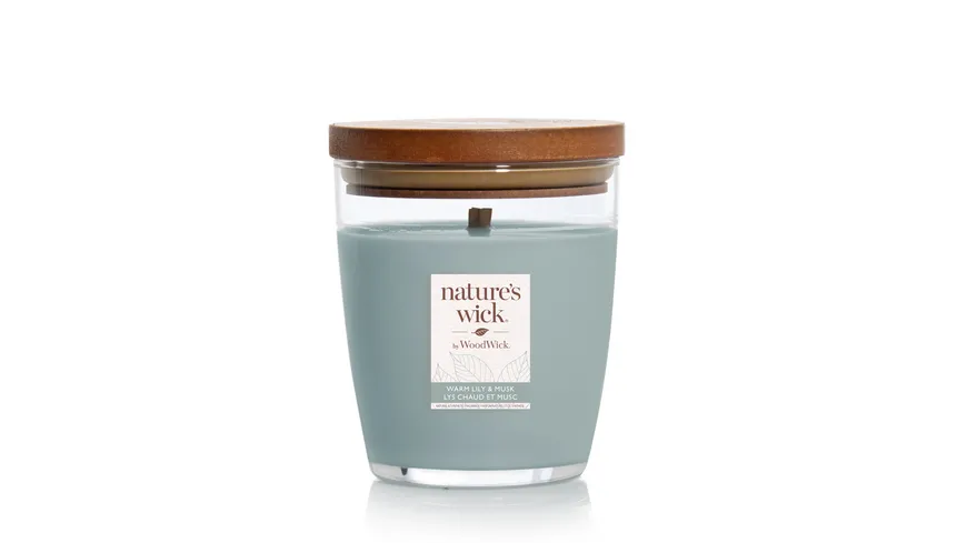 nature's wick Kerze im Glas Mittel Warm Lily & Musk grau